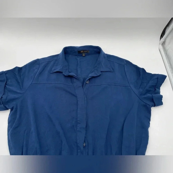 Frye Women’s Large Short Sleeve Utility Jumpsuit Blue Navy Comfortable Stretchy - Picture 8 of 15